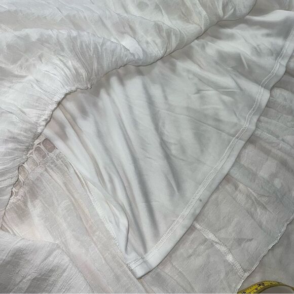 New Listicle White Crochet Eyelet Dress Large Gauze Lined Boho Beachy - Picture 15 of 16